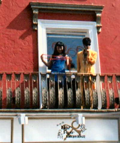 Prince and Mayte Garcia appear on the balcony. Pic: Guide2Prince