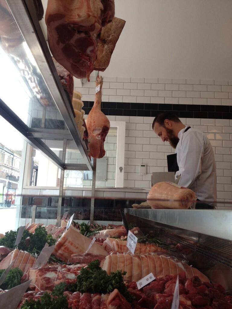 Meat NW5 with appropriately bearded butcher