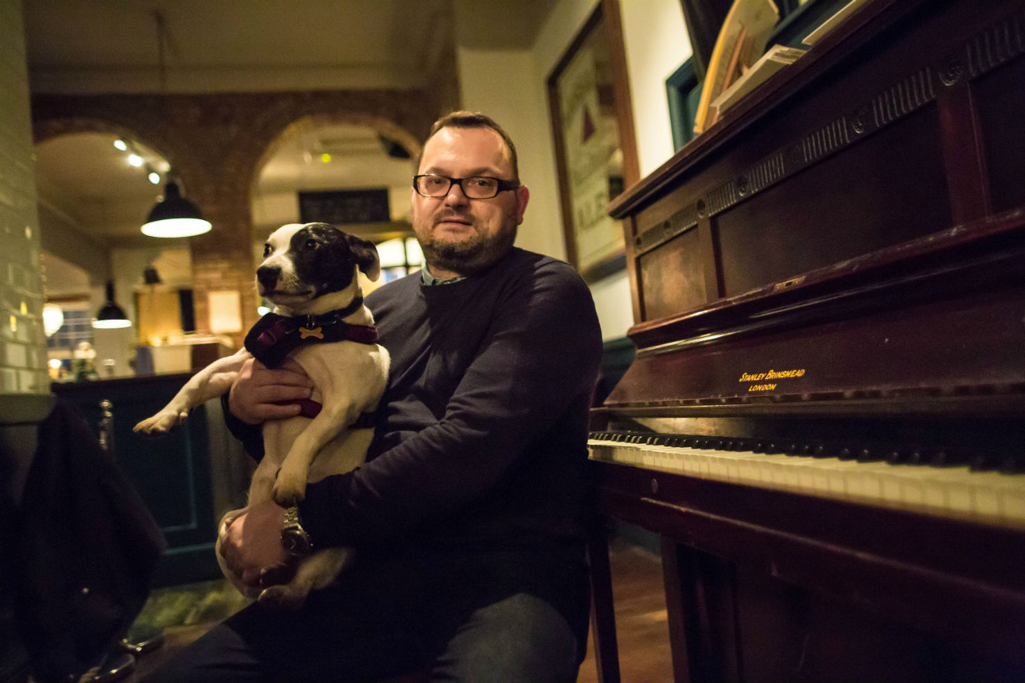 Stephen with pooch at The Vine. Photo: Dan Hall