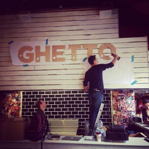 Putting the sign up. Ace new arrival at the market Ghetto Grillz. Photo: Twitter