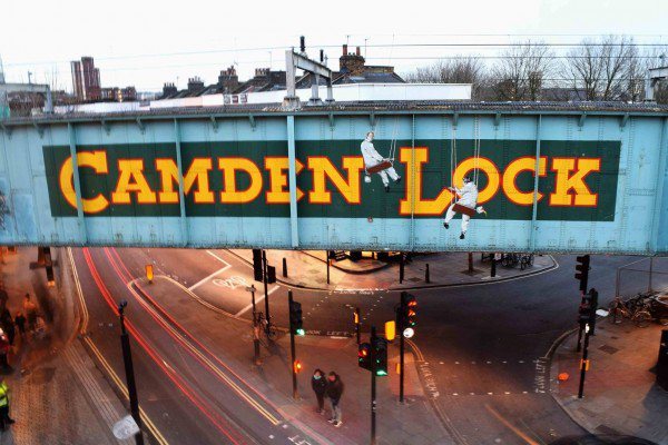 John Bulley's iconic ‘Up on the Scaffold’ artwork at Camden Market