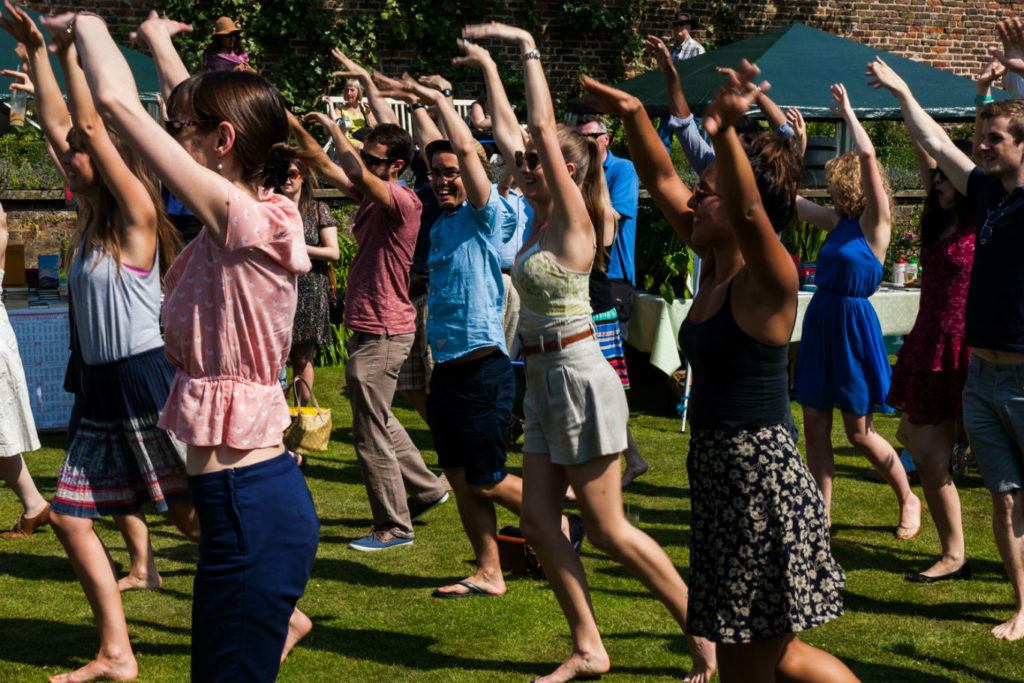 People dance in unison at Idler Festival